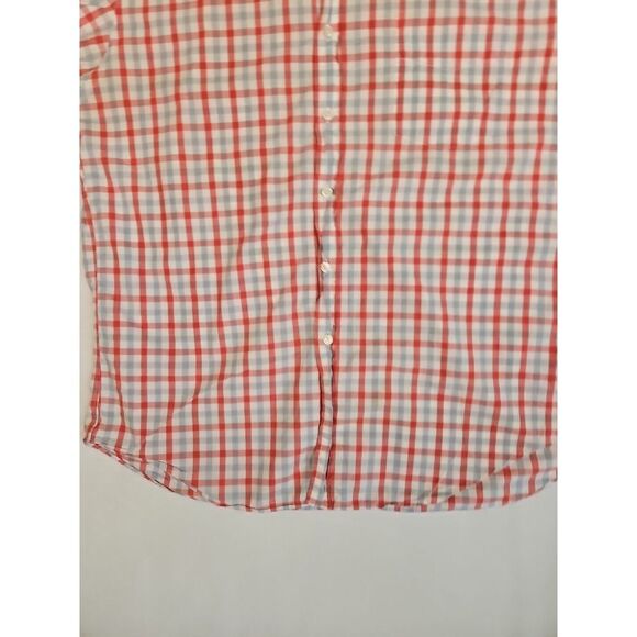 J Crew Men's Checkered Lightweight Dress Shirt Button Pink Short Sleeve Men XL - Picture 5 of 8